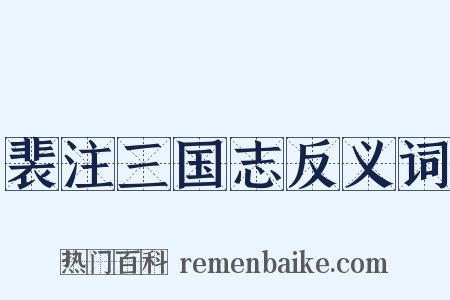 裴注三国志反义词是什么意思的图片